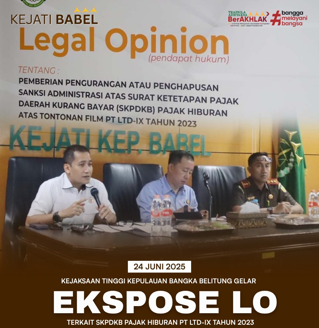 Kajati Babel gelar Ekspose Legal Opinion LO) bersama Kejaksaan Negeri Bangka