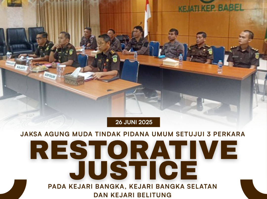 Kejati Babel laksanakan 3 Perkara RJ DISETUJI JAM PIDUM