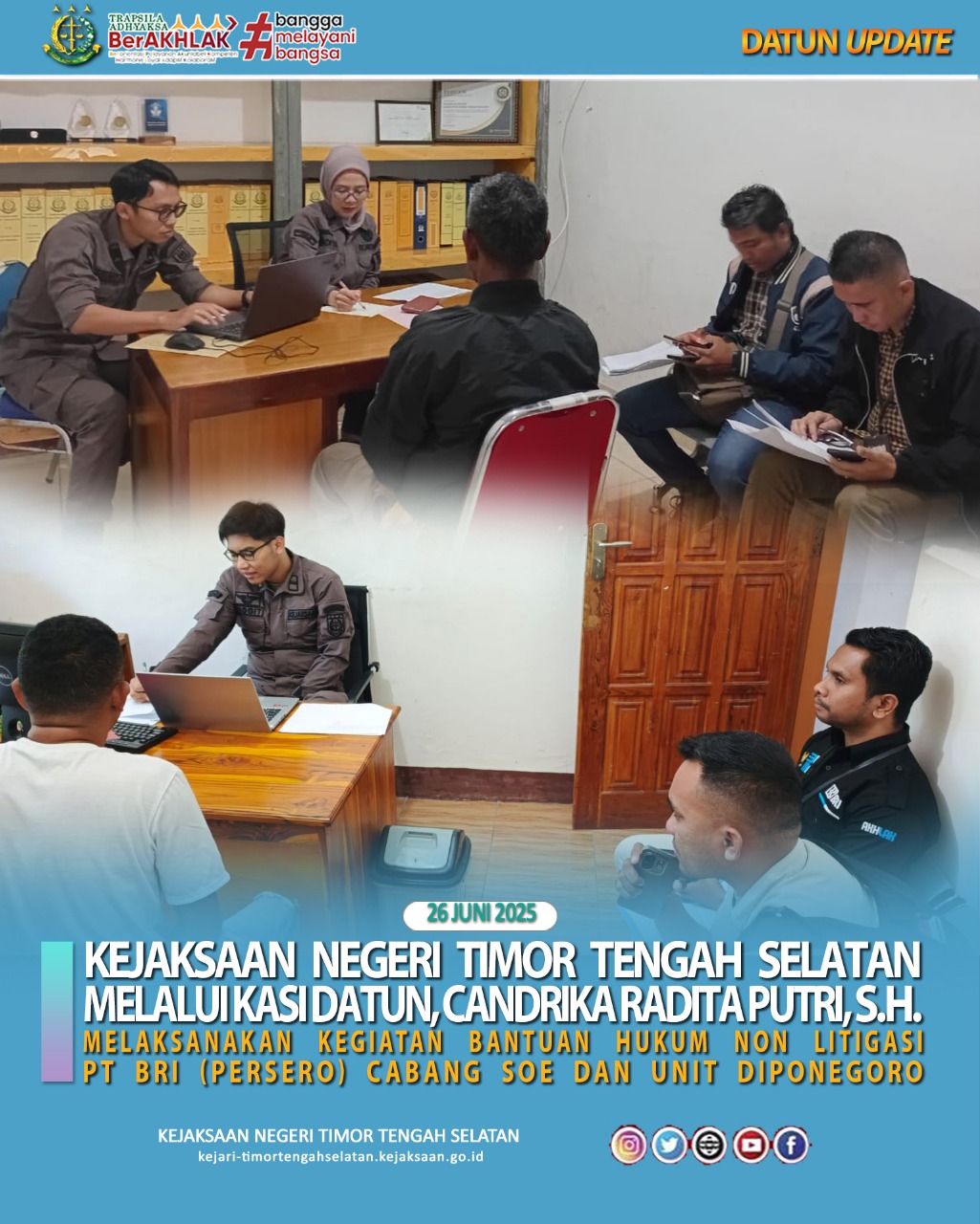 kegiatan bantuan hukum non-litigasi PT BRI Persero) Tbk Cabang Soe dan unit Diponegoro