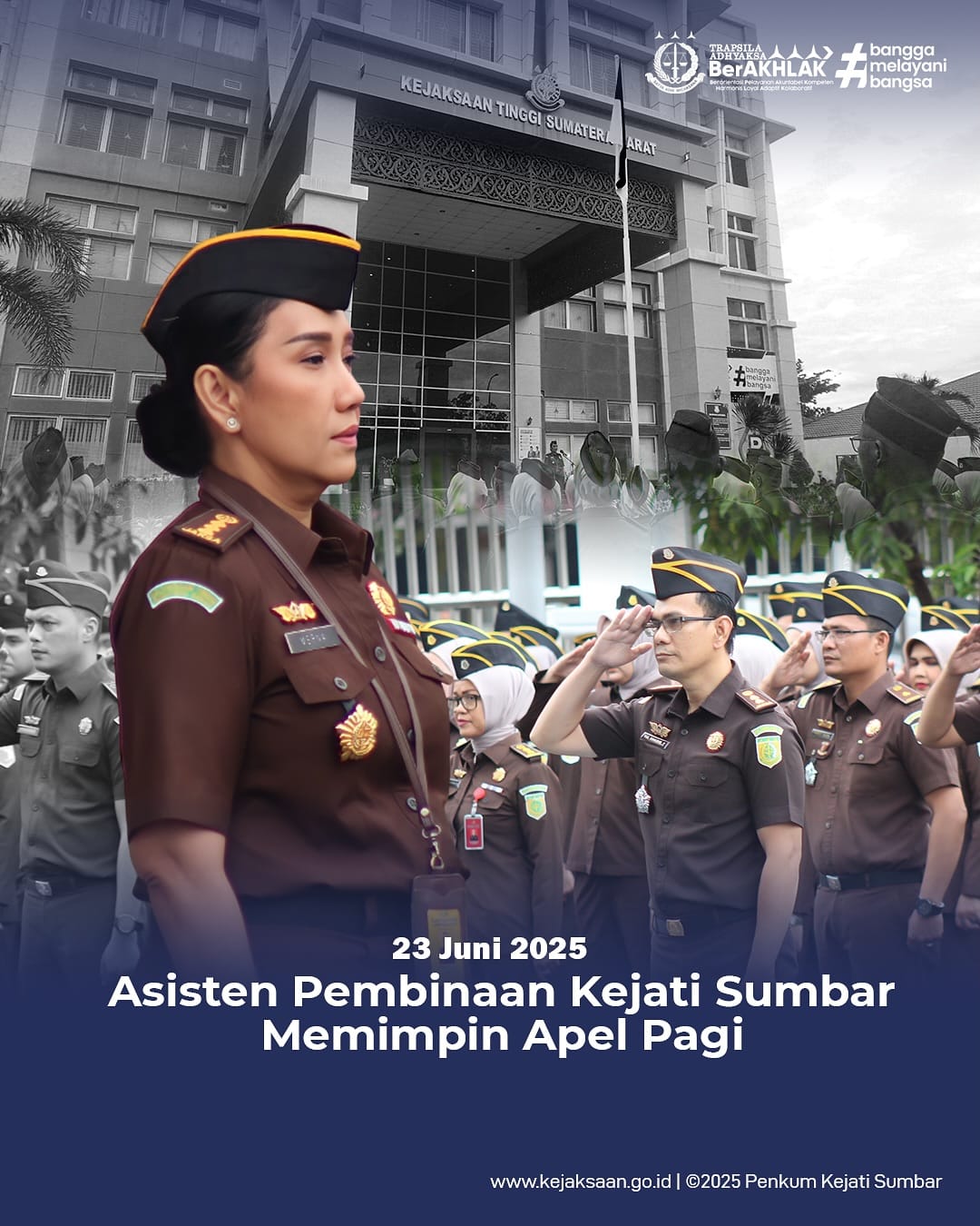 Apel Pagi Kejaksaan Tinggi Sumatera Barat yang diikuti Seluruh Pegawai Kejati Sumbar.