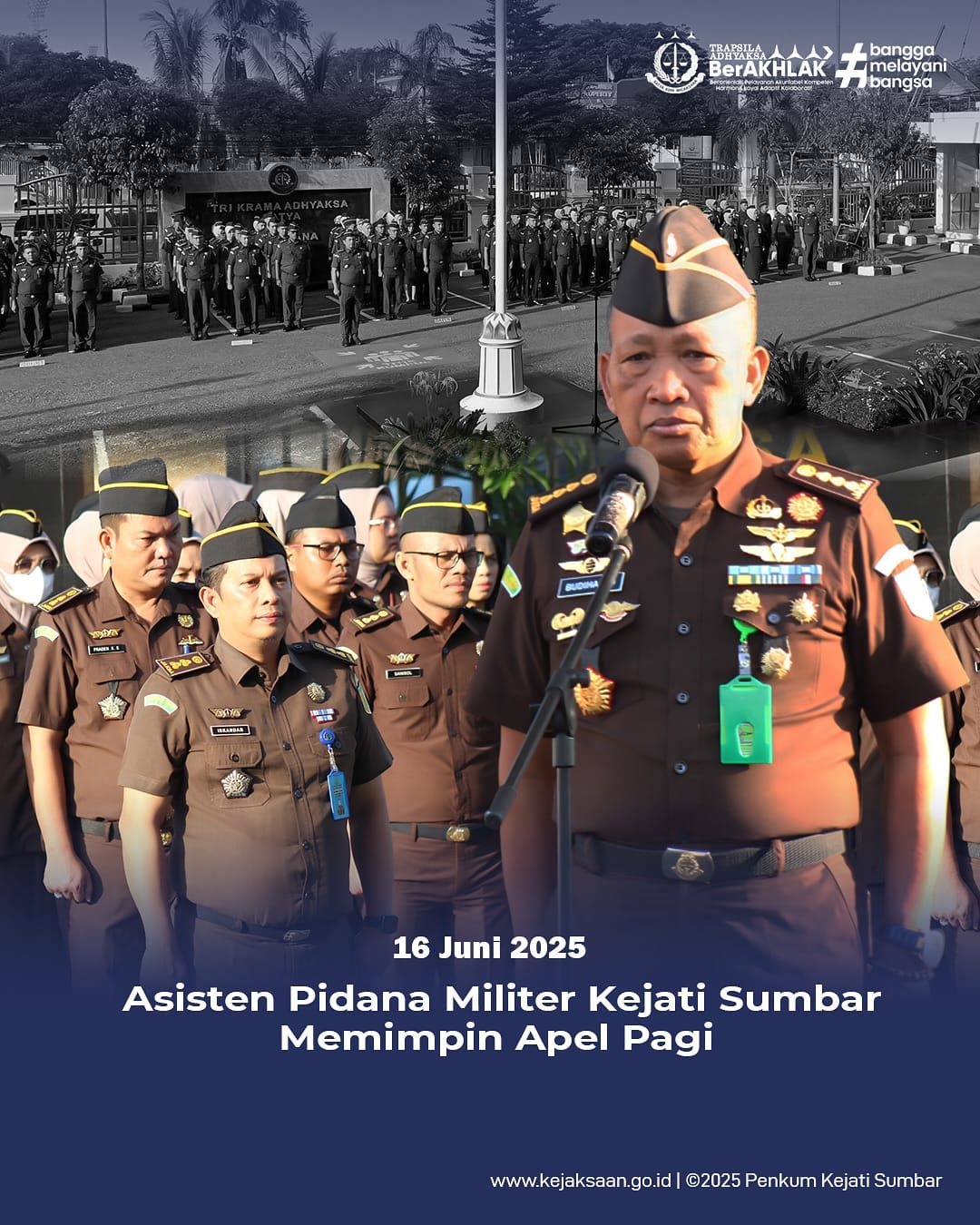 Asisten Pidana Militer Kejati Sumbar Memimpin Apel Pagi