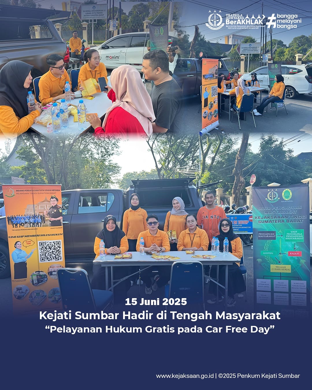 Kejaksaan Sumbar Hadir di Tengah Masyarakat Pelayanan Hukum Gratis pada Car Free Day