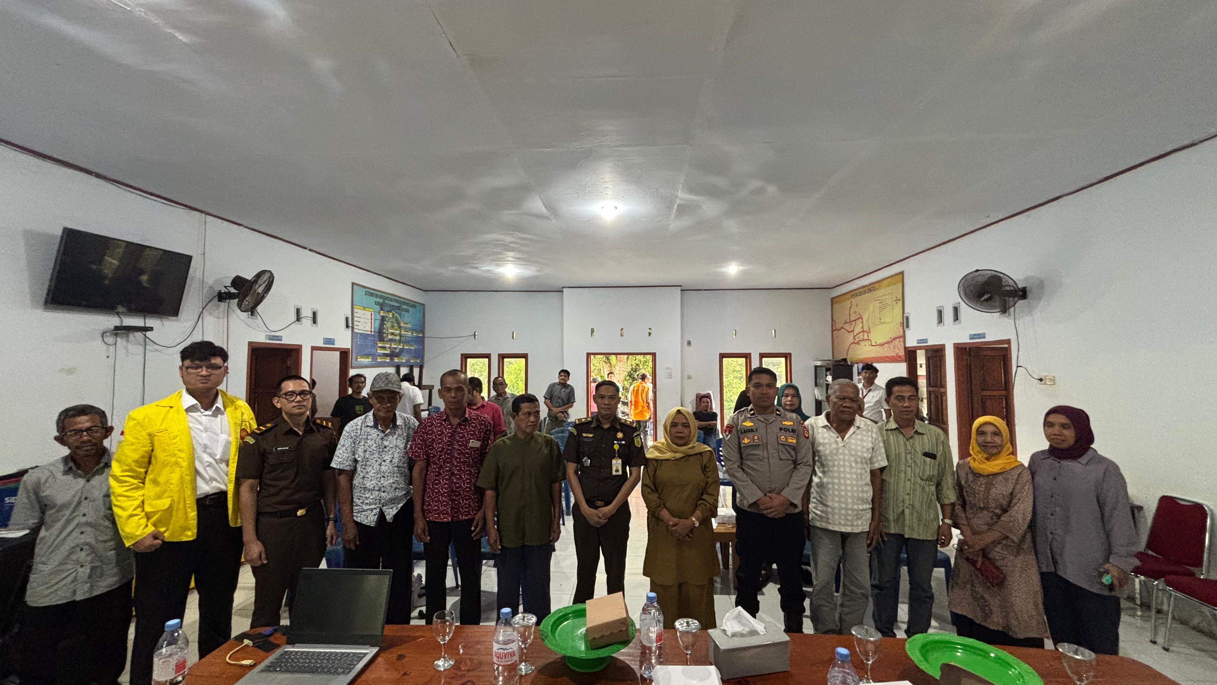 Penyuluhan Sosialisasi Kemasyarakatan di Bidang Hukum dan Perlindungan Masyarakat Tingkat Desa Onto Tahun Anggaran 2025 dengan tema “Mengenal Hak dan Kewajiban Hukum Masyarakat Desa”