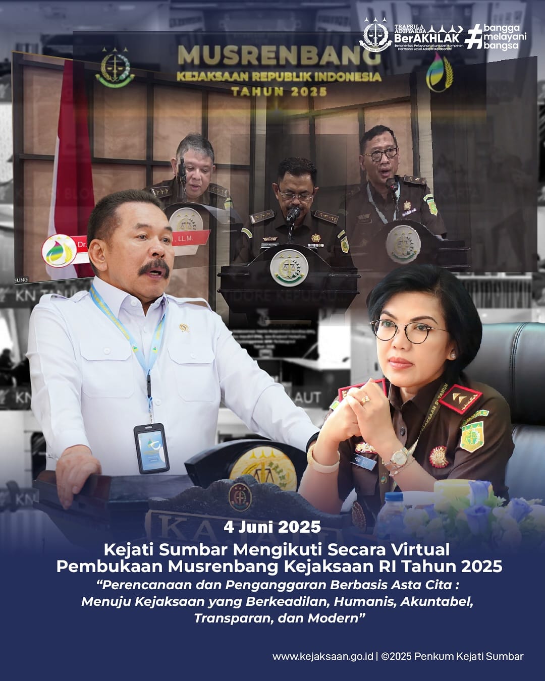 Kejati Sumbar mengikuti secara virtual Pembukaan Musrenbang Kejaksaan RI Tahun 2025