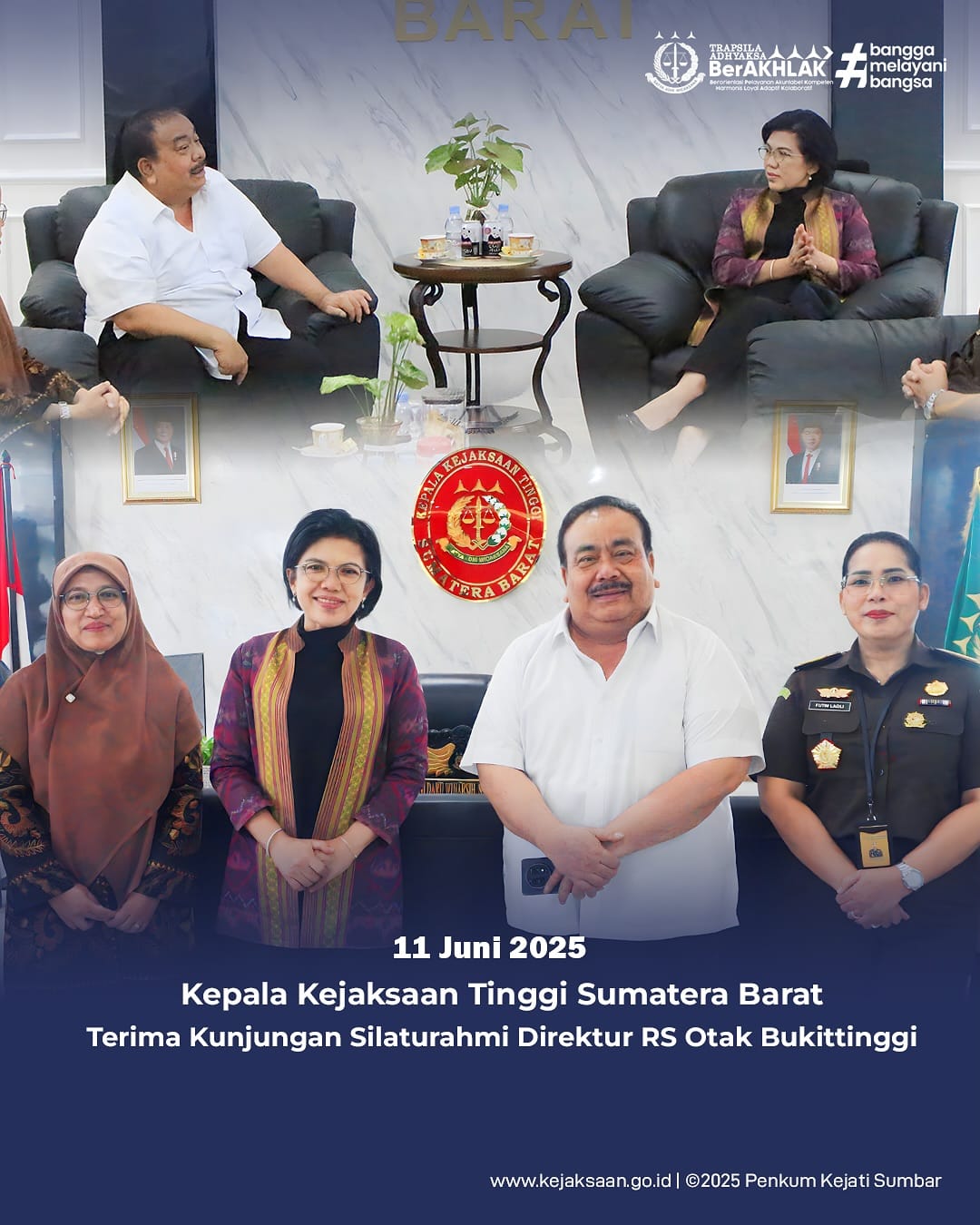 Kepala Kejaksaan Tinggi Sumatera Barat menerima kunjungan silaturahmi dari Direktur Rumah Sakit Otak Bukittinggi