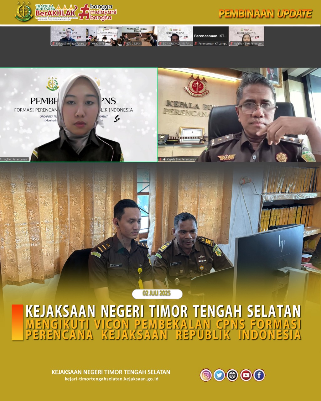 Vicon Pembekalan CPNS Formasi Perencana Kejaksaan Republik Indonesia