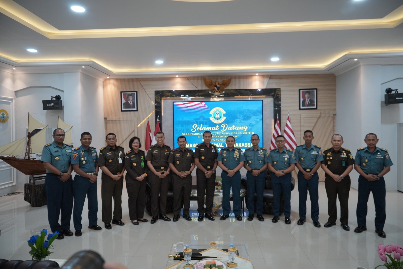 Sinergi Kejaksaan dan TNI: Sesjampidmil Silaturahmi Koordinasi dengan Danlantamal VI Makassar