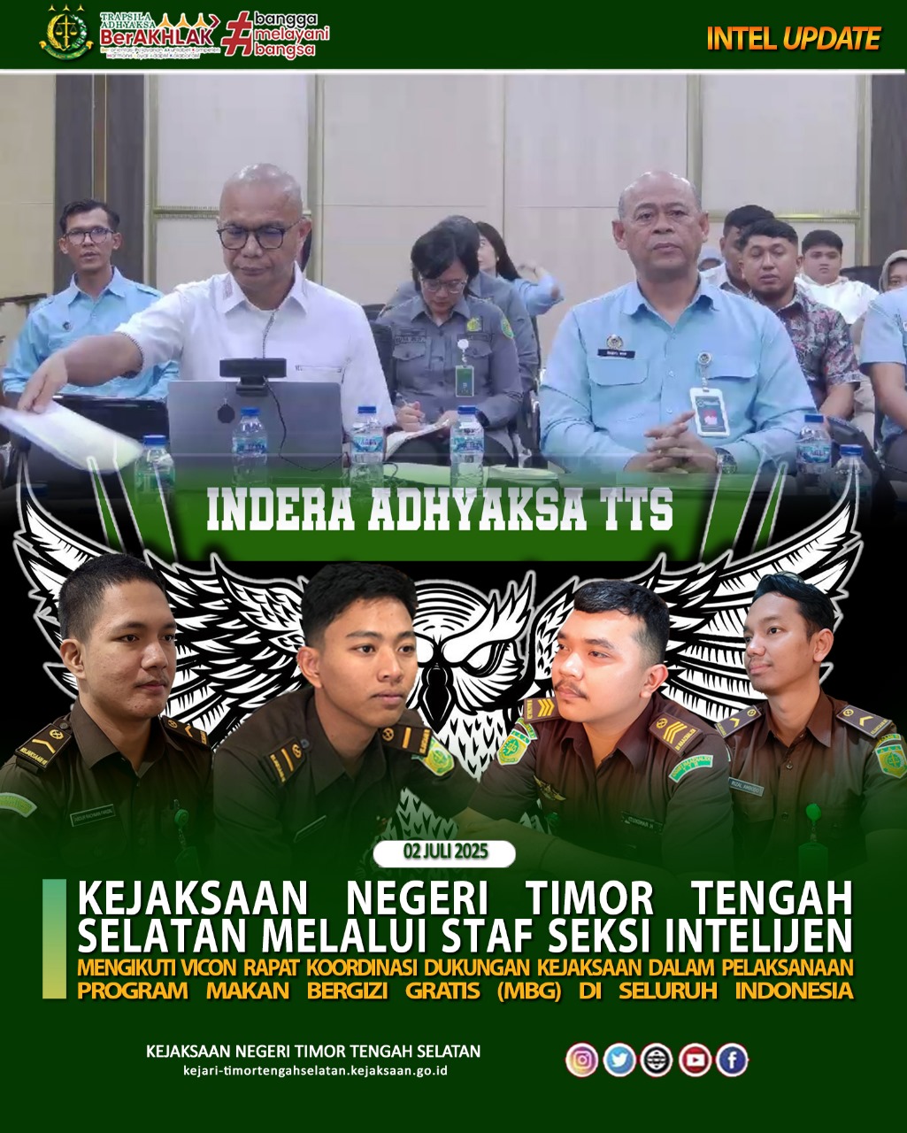 Vicon Rapat Koordinasi Dukungan Kejaksaan Dalam Pelaksanaan Program Makan Bergizi Gratis MBG) Di Seluruh Indonesia