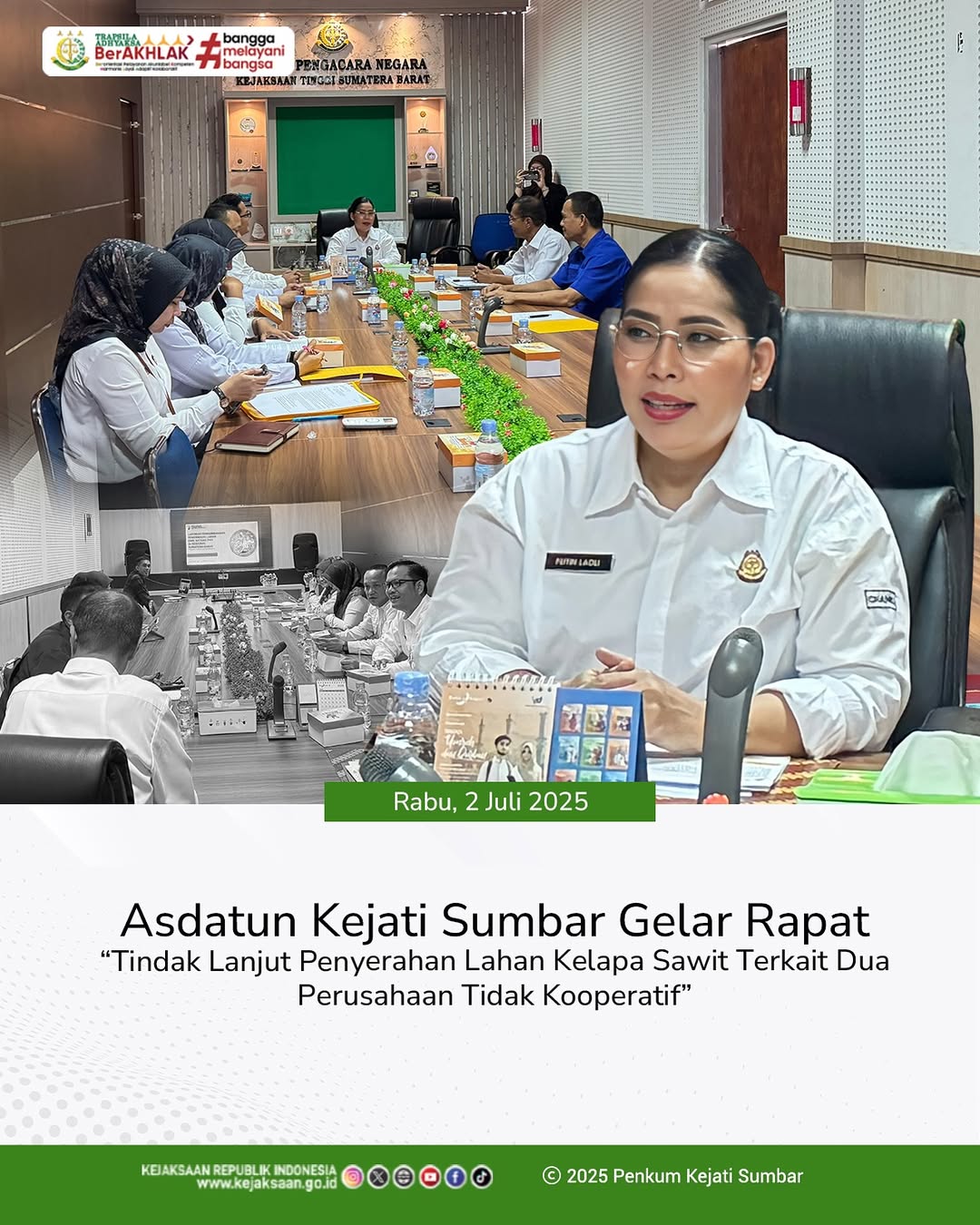 Asdatun Kejati Sumbar Gelar Rapat Tindak Lanjut Penyerahan Lahan Kelapa Sawit Terkait dua Perusahaan Tidak Kooperatif