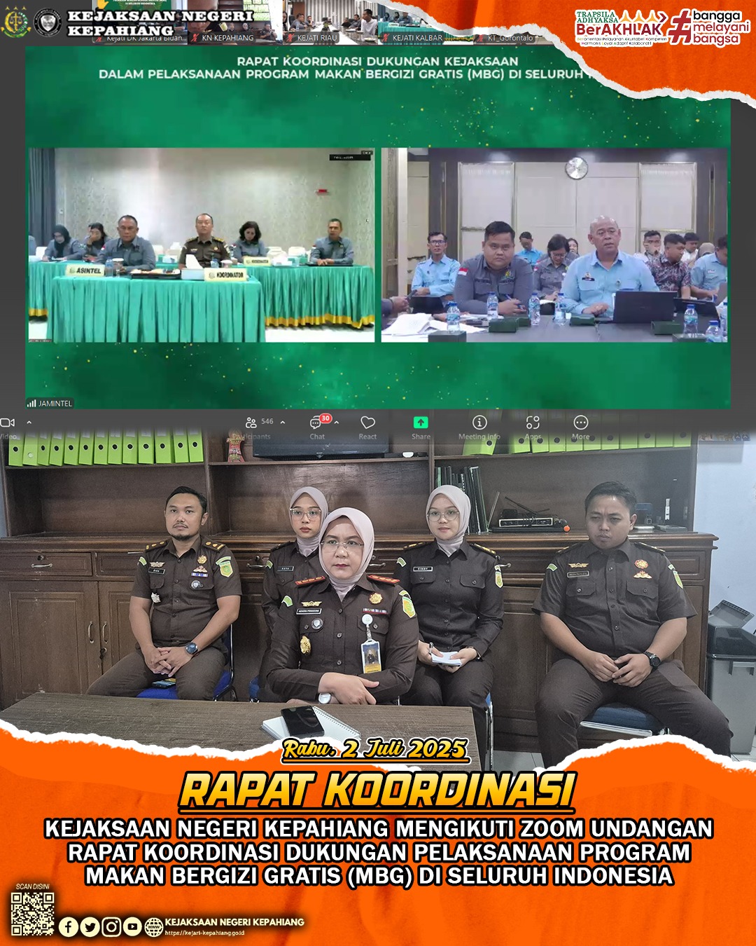 RAPAT KOORDINASI DUKUNGAN PELAKSANAAN PROGRAM MAKAN BERGIZI GRATIS MBG)