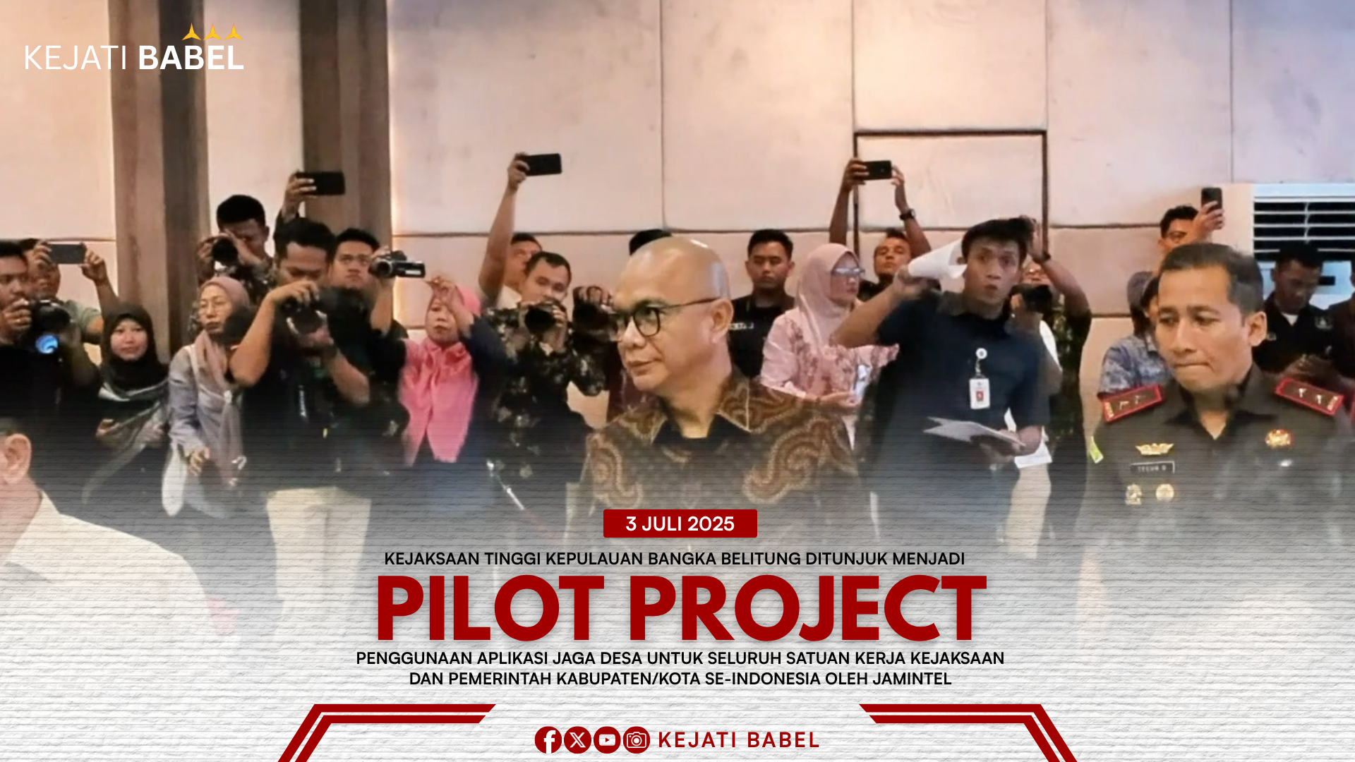 KEJATI BABEL DITUNJUK SEBAGAI PILOT PROJECT NASIONAL APLIKASI “JAGA DESA” OLEH JAM INTELIJEN