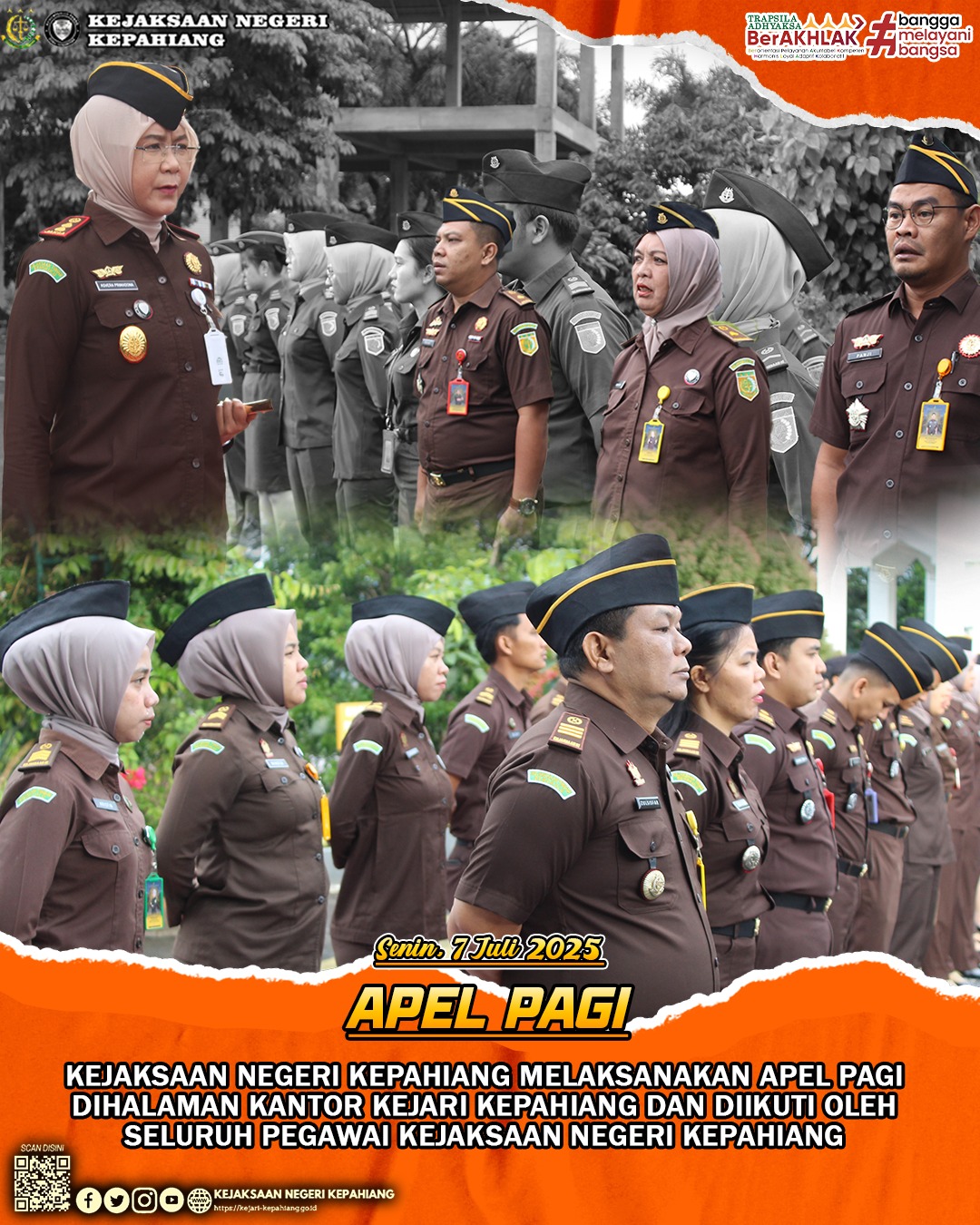 KEJAKSAAN NEGERI KEPAHIANG MENGGELAR APEL PAGI