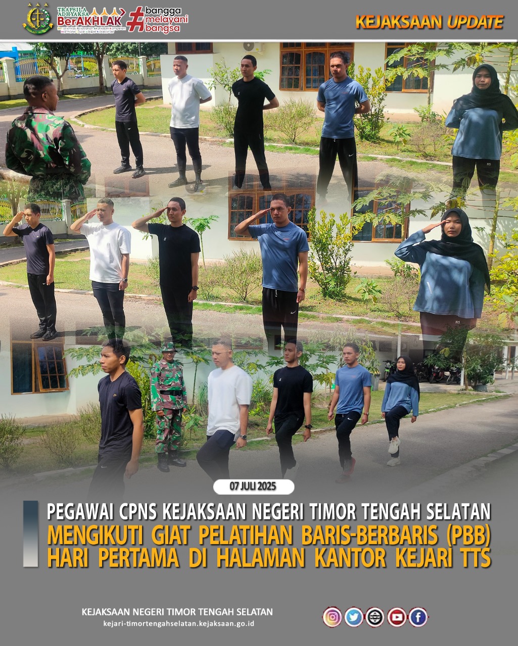 PELATIHAN PBB HARI PERTAMA UNTUK CPNS KEJARI TTS