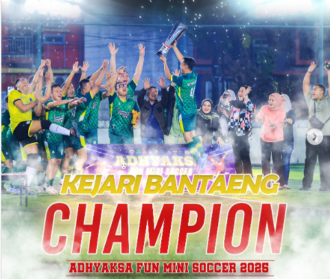 Menang Drama Adu Pinalti, Kejari Bantaeng Raih Juara Adhyaksa Fun Mini Soccer 2025