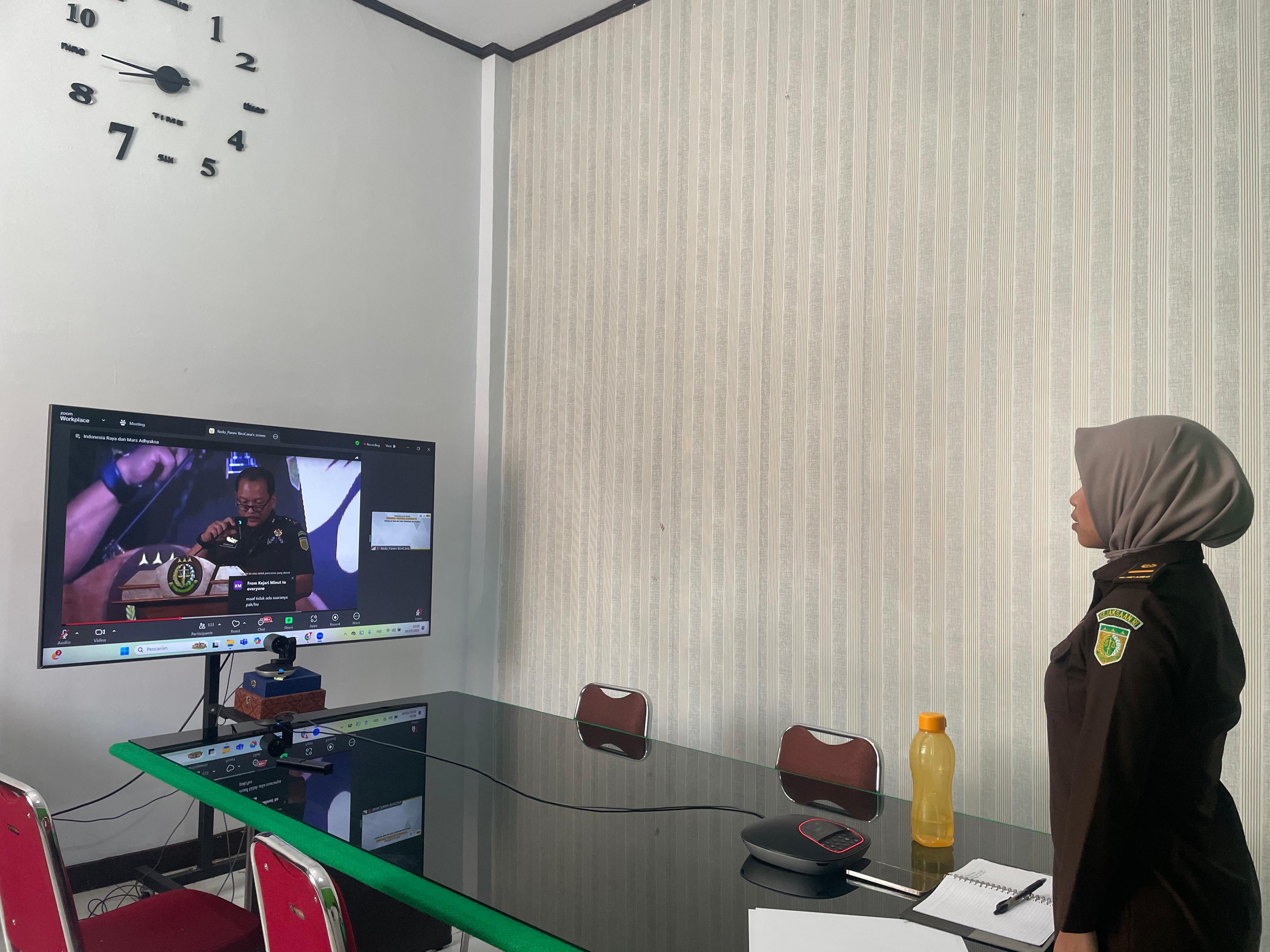 Vcon Pembekalan CPNS Formasi Perencana dengan agenda Pengenalan tugas dan fungsi Pemantauan dan Evaluasi