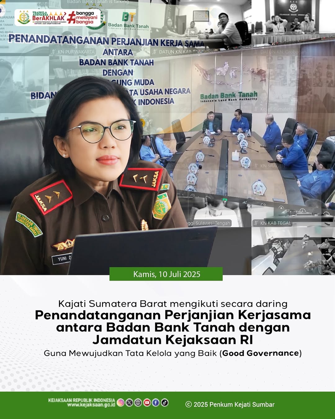 kegiatan Penandatanganan Perjanjian Kerjasama antara Badan Bank Tanah dengan Jaksa Muda Bidang Perdata dan Tata Usaha Negara Kejaksaan RI.