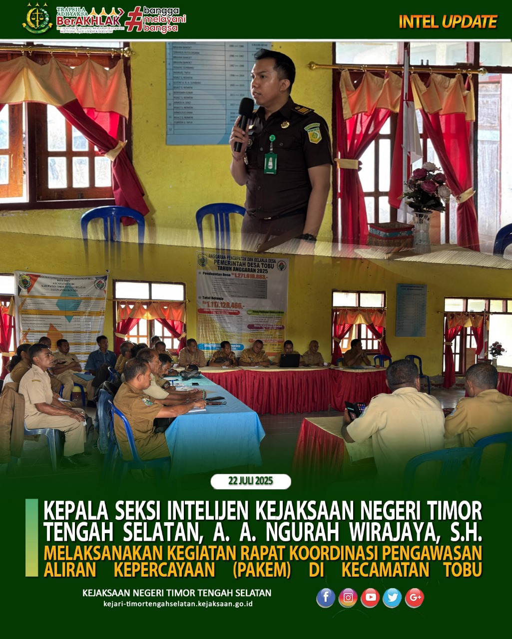 Kegiatan Rapat Koordinasi Pengawasan Aliran Kepercayaan Pakem) Di Kecamatan Tobu Tahun 2025.