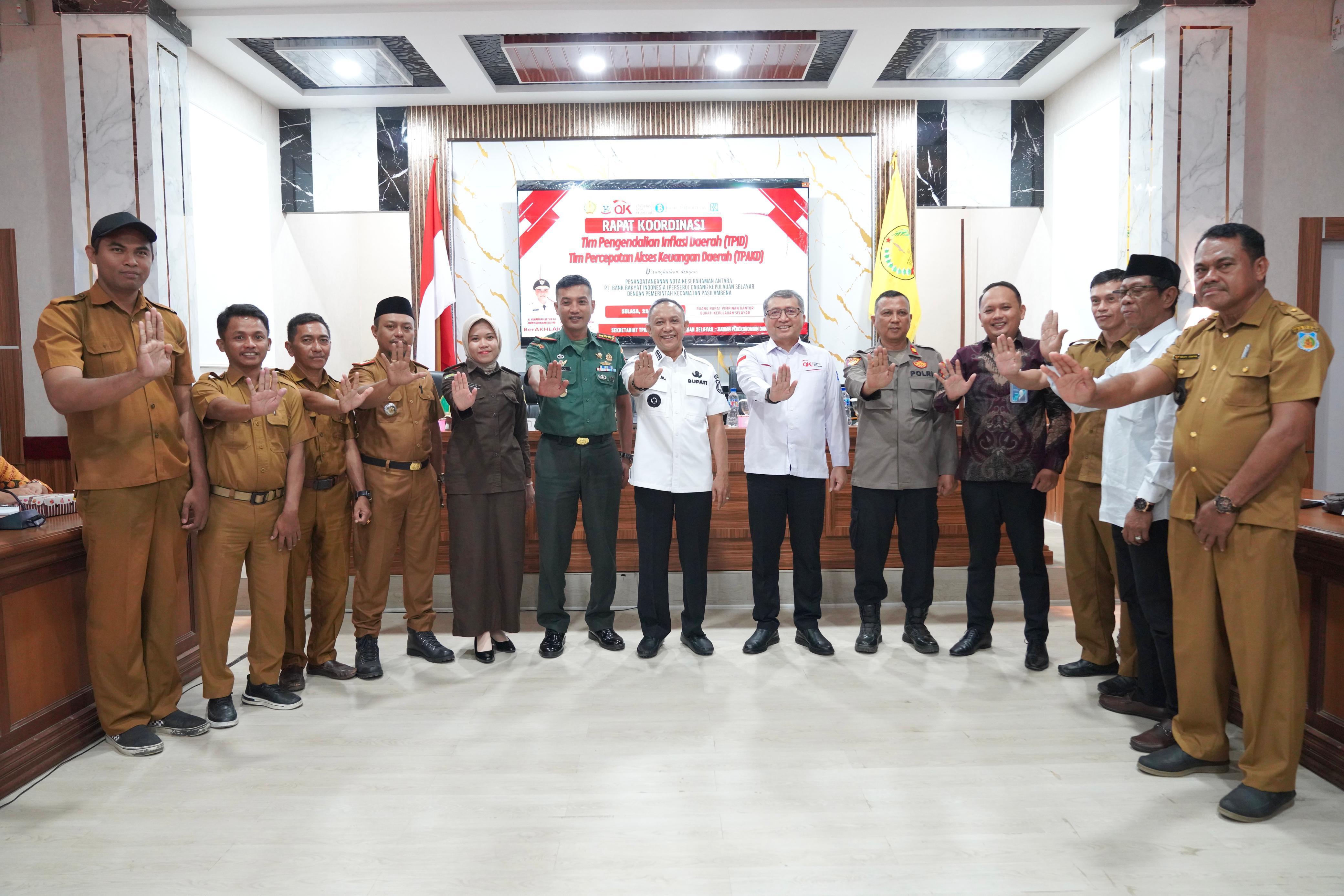 Rapat Koordinasi Tim Percepatan Akses Keuangan Daerah dan Rakor Tim Pengendalian Inflasi Daerah Kabupaten Kepulauan Selayar
