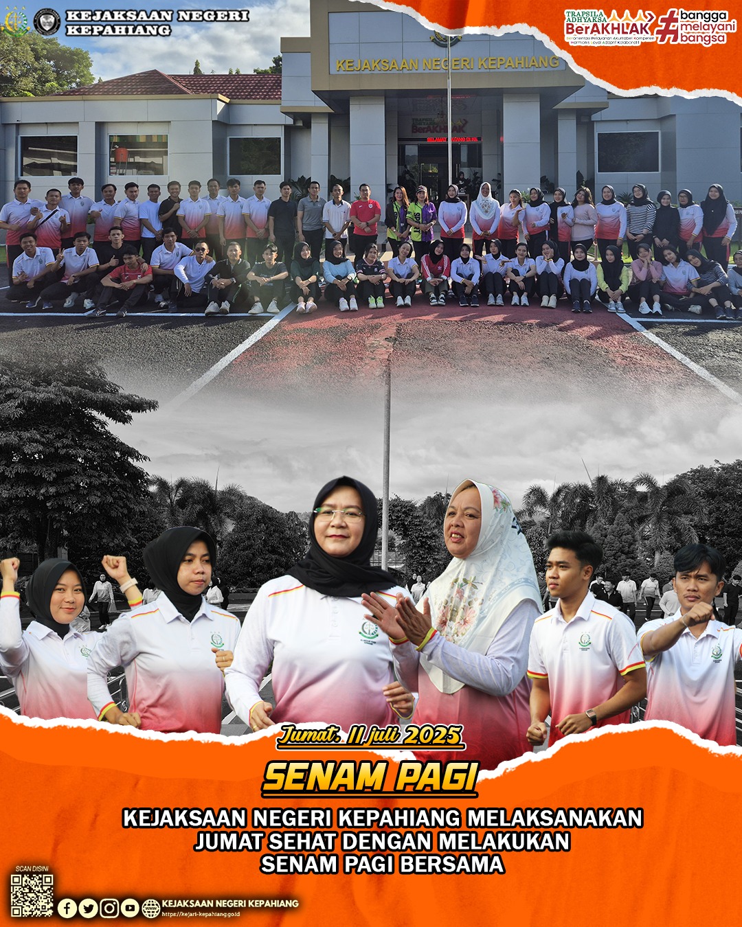 KEJAKSAAN NEGERI KEPAHIANG SENAM PAGI BERSAMA SELURUH PEGAWAI KEJAKSAAN NEGERI KEPAHIANG