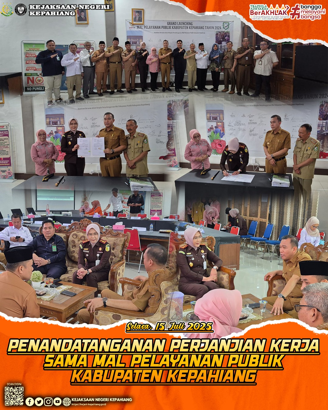 RAPAT PEMBAHASAN SEKALIGUS PENANDATANGANAN PERJANJIAN KERJA SAMA PKS) MAL PELAYANAN PUBLIK MPP) KABUPATEN KEPAHIANG