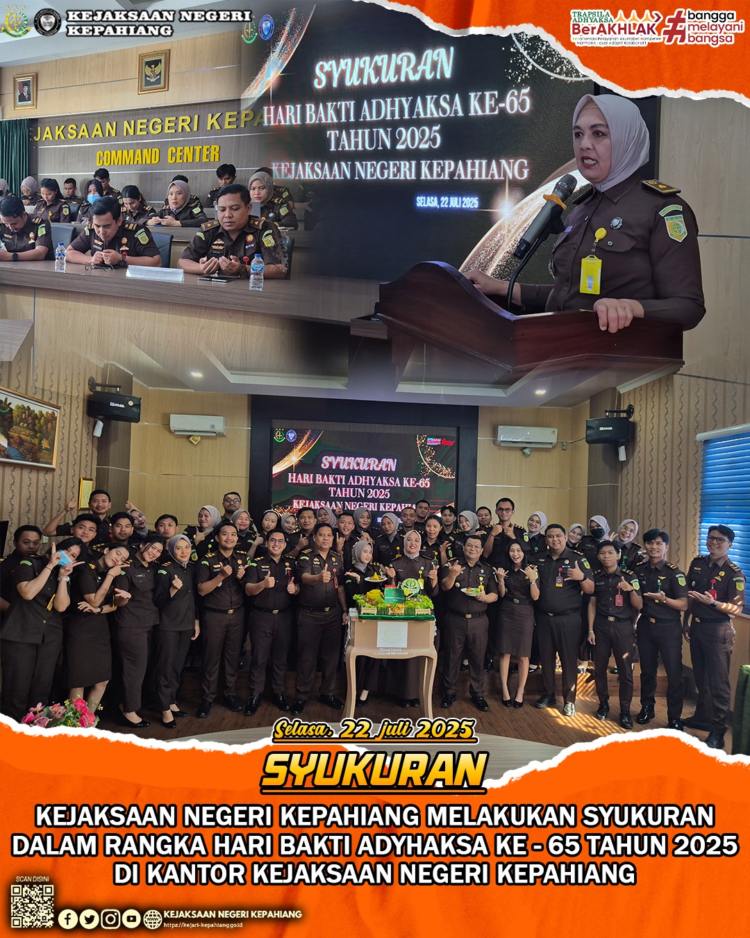 KEJAKSAAN NEGERI KEPAHIANG MENGGELAR SYUKURAN