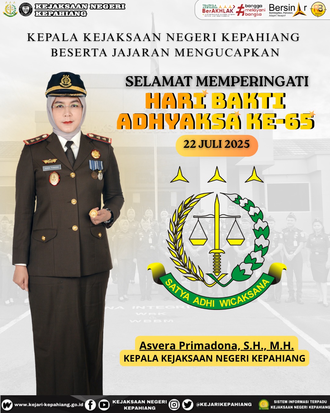 Selamat Hari Bakti Adhyaksa Ke-65 Tahun 2025.