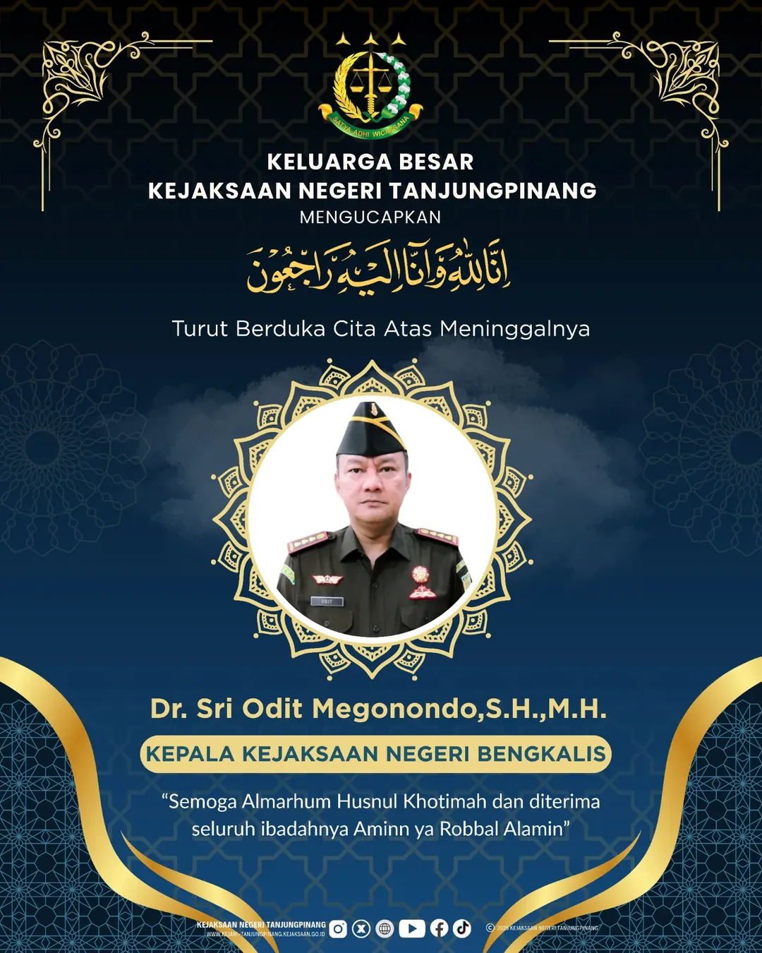 Keluarga Besar Kejaksaan Negeri Tanjungpinang Mengucapkan Turut Berduka Cita