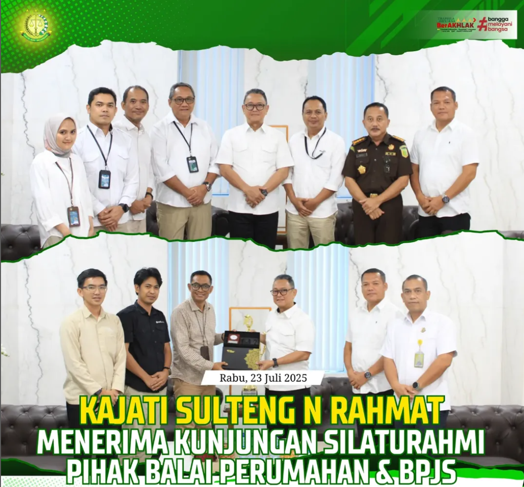 KAJATI SULTENG N RAHMAT MENERIMA KUNJUNGAN SILATURAHMI PIHAK BALAI PERUMAHAN DAN BPJS