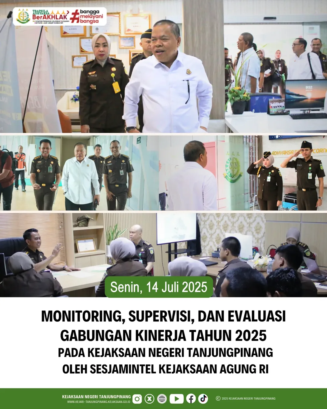 Monitoring Supervisi dan Evaaluasi Gabungan Kinerja Tahun 2025 oleh Sesjamintel Kejaksaan Agung RI