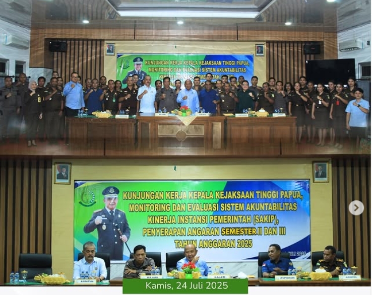 KEPALA KEJAKSAAN TINGGI PAPUA LAKSANAKAN SUPERVISI DAN MONEV KINERJA DI KEJAKSAAN NEGERI NABIRE