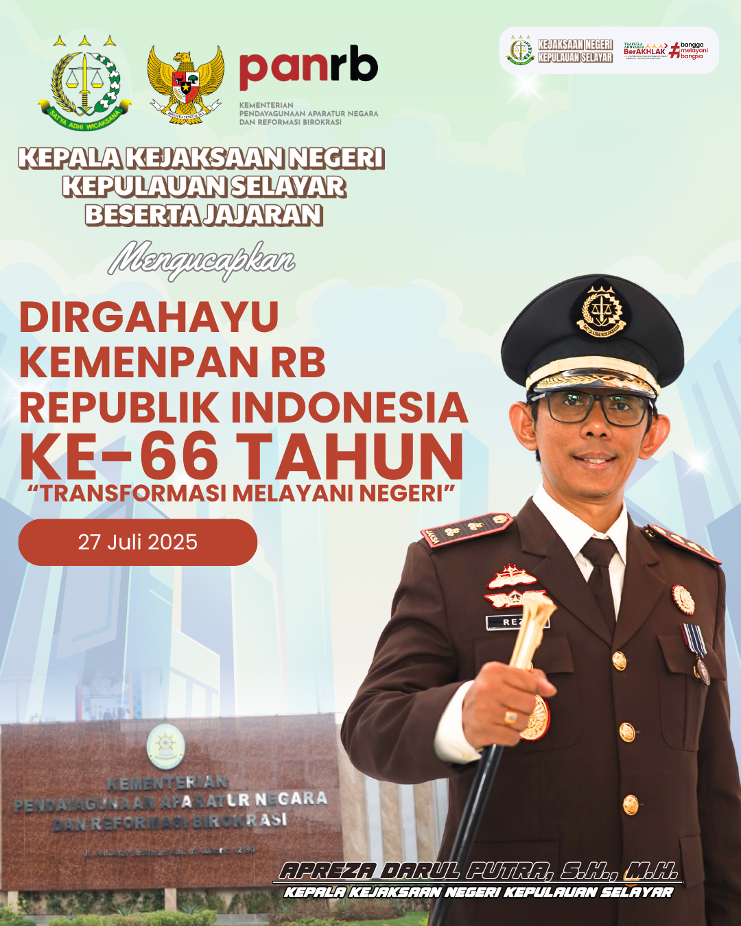 Dirgahayu Kemenpan RB Republik Indonesia Ke-66 Tahun