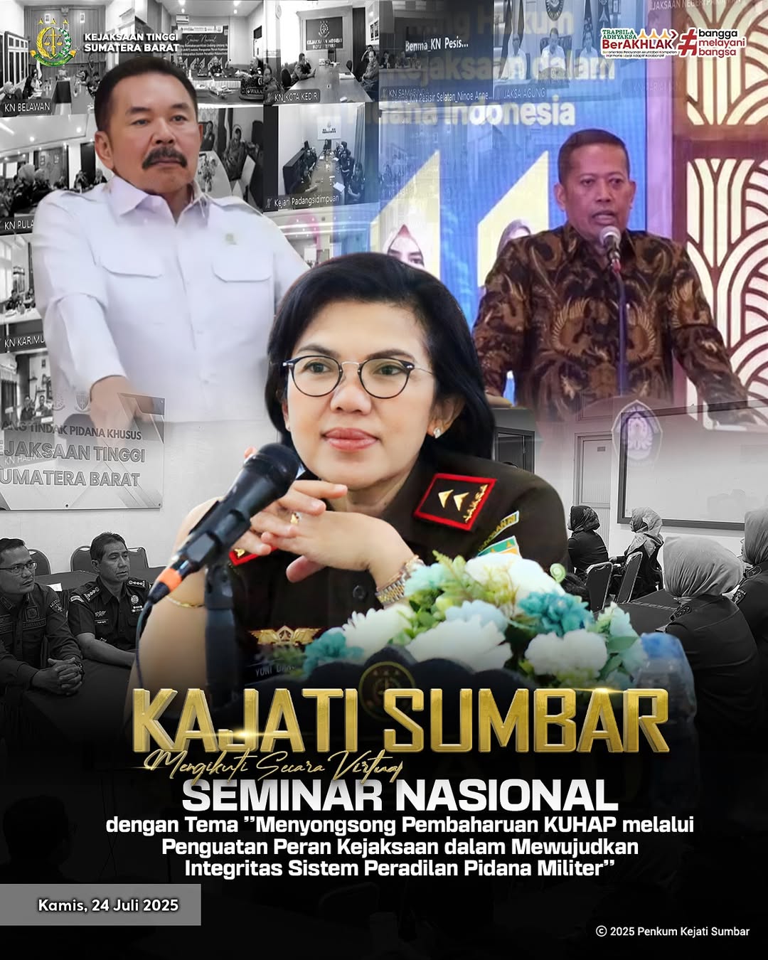 Video Conference Seminar Nasional yang di selenggarakan oleh Universitas Diponegoro dengan Tema : ”Menyongsong Pembaharuan KUHAP melalui Penguatan Peran Kejaksaan dalam Mewujudkan Integritas Sistem Peradilan Pidana Militer”.