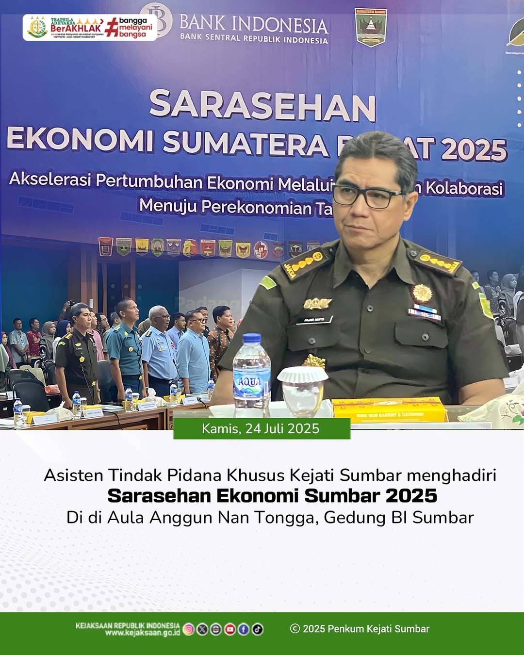 Asisten Tindak Pidana Khusus Kejati Sumbar Fajar Mufti S.H., M. hum hadiri acara Sarasehan Ekonomi Sumatera Barat 2025