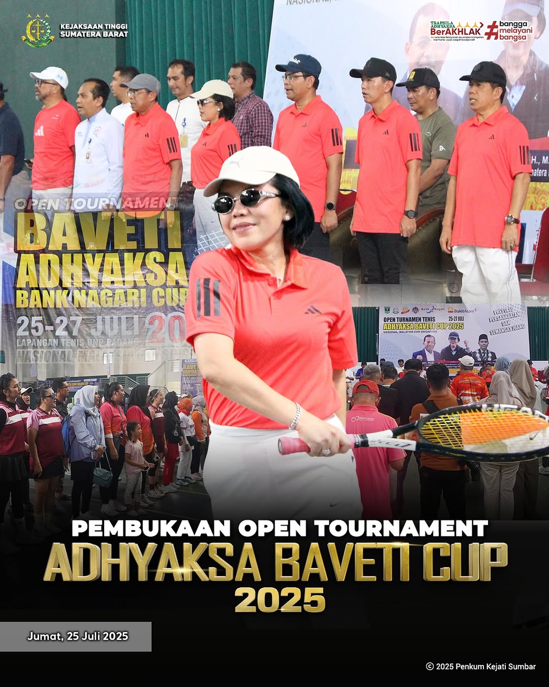 Open Turnamen Tenis “Adhyaksa Baveti Cup 2025” yang diselenggarakan di Lapangan Tenis Universitas Negeri Padang UNP).