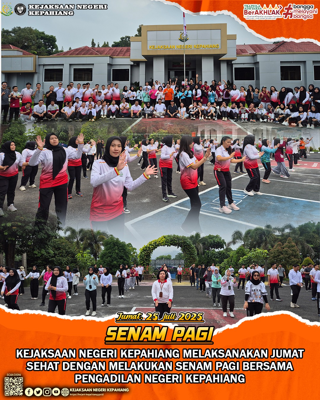 KEJAKSAAN NEGERI KEPAHIANG SENAM PAGI BERSAMA PENGADILAN NEGERI KEPAHIANG