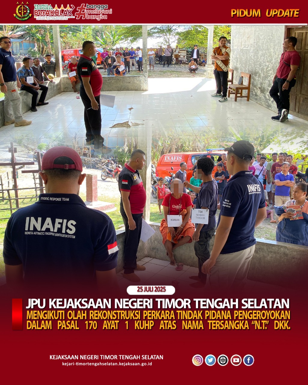 Olah Rekonstruksi Perkara Tindak Pidana Pengeroyokan Dalam Pasal 170 Ayat 1 KUHP Atas Nama Tersangka “N.T.” Dkk.