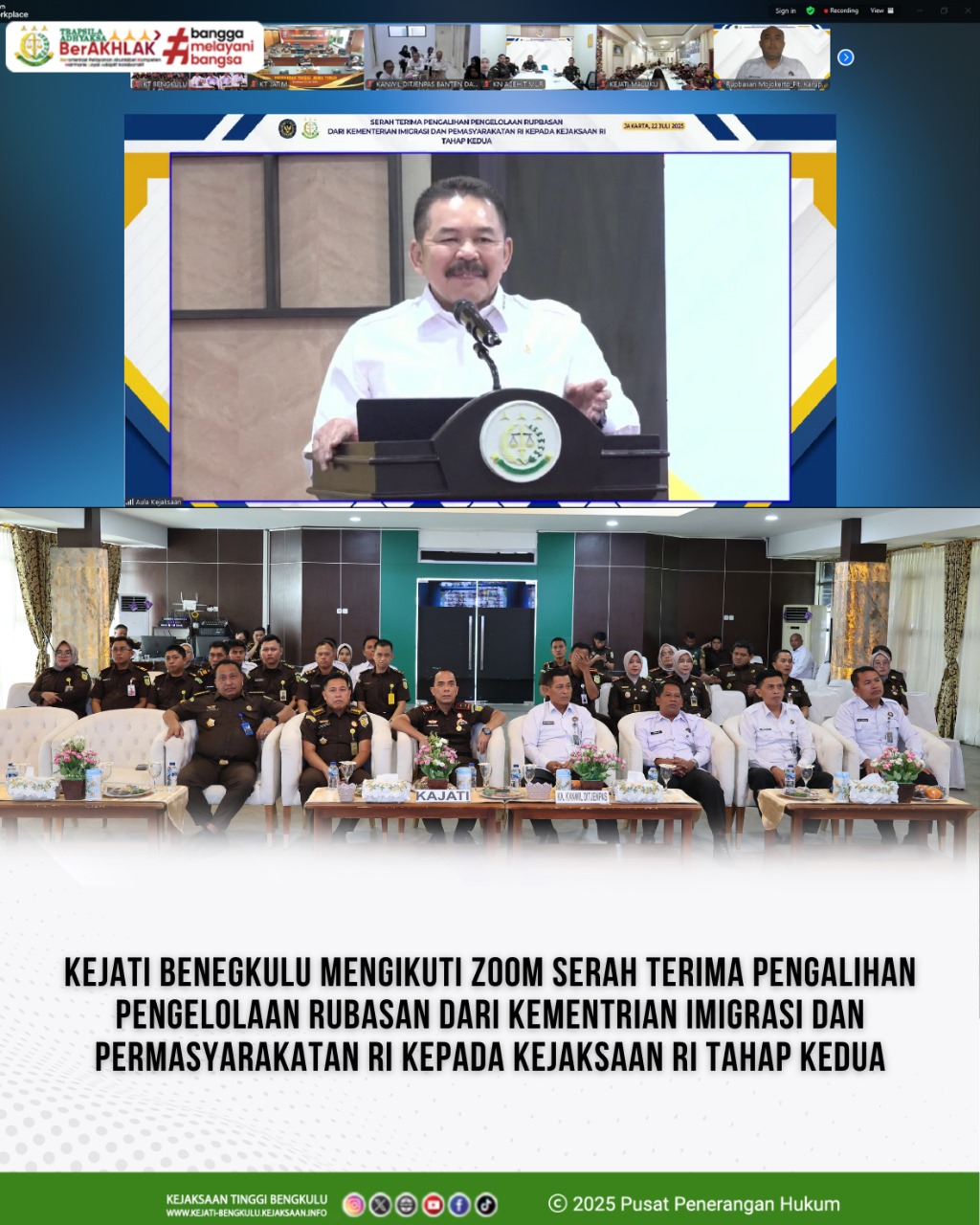 Serah Terima Pengalihan Pengelolaan Rupbasan Tahap II: Penguatan Sinergi Kejaksaan dan Kemenkumham