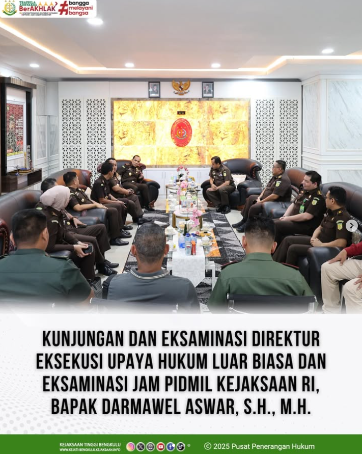 Paparan Pedoman Jaksa Agung RI Nomor 2 Tahun 2025 oleh Direktur Eksekusi Upaya Hukum Luar Biasa dan Eksaminasi pada Jaksa Agung Muda Bidang Pidana Militer Kejaksaan RI, Bapak Darmawel Aswar, S.H., M.H., beserta tim