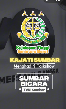 , Kepala Kejaksaan Tinggi Sumatera Barat, berkesempatan untuk hadir dalam acara Sumbar Bicara yang diselenggarakan oleh TVRI Sumatera Barat.