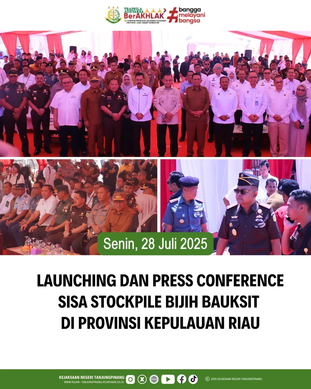 Launching dan Press Conference Sisa Stockpile Bijih Bauksit di Provinsi Kepulauan Riau