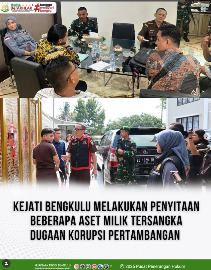 Kejaksaan tinggi bengkulu kamis 24 juli 2025 tim tindak pidana khusus - Tidak main-main penuntasan kasus tindak Pidana Korupsi Pertambangan Batu Bara di Bengkulu. Lima orang tersangka sudah ditetapkan Kejati Bengkulu.