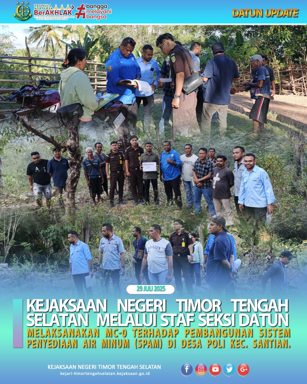 Mutual Check MC-0) terhadap pembangunan Sistem Penyediaan Air Minum SPAM) pada Dinas Perumahan Rakyat dan Kawasan Permukiman  Kabupaten Timor Tengah Selatan