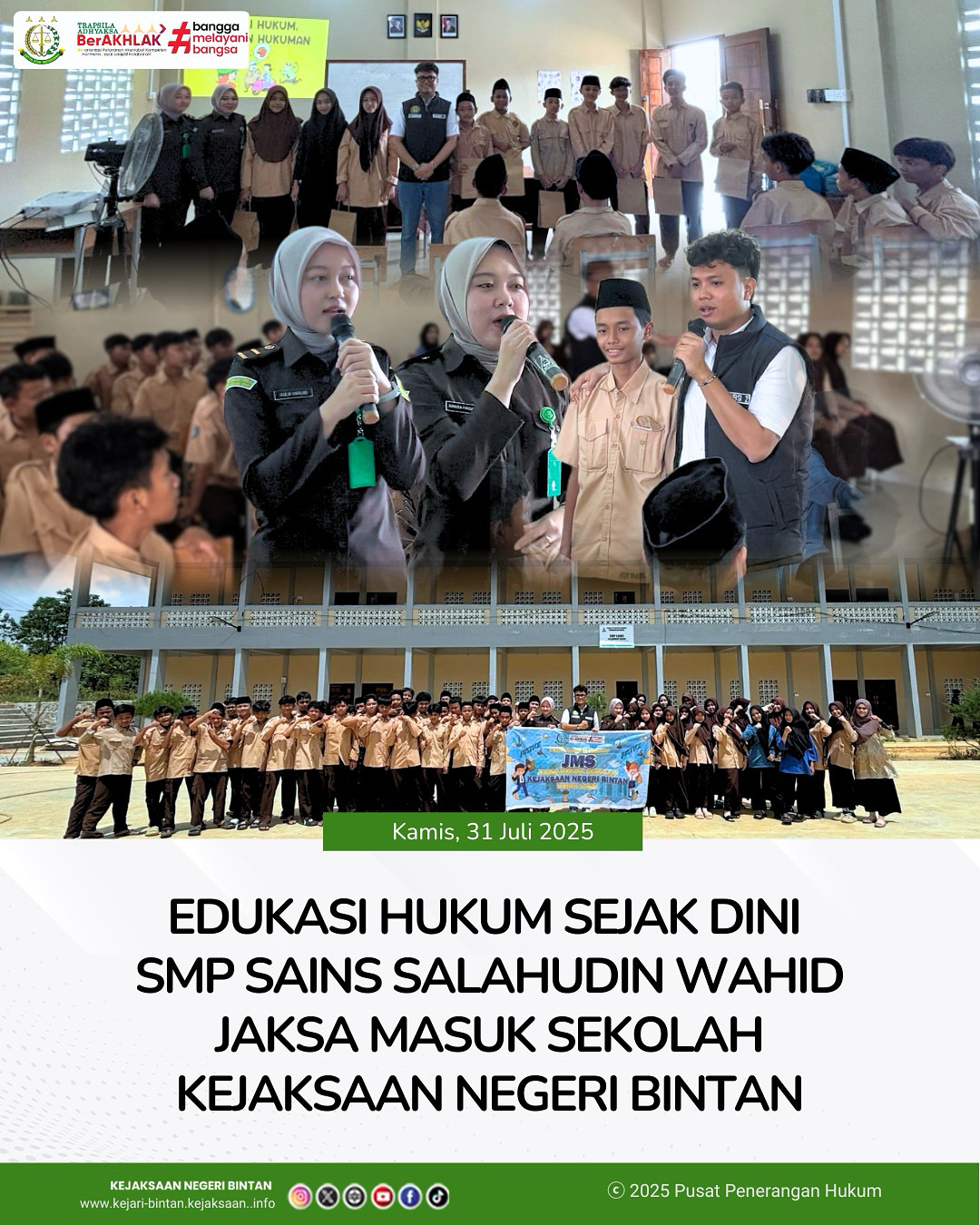 JAKSA MASUK SEKOLAH SMP SAINS SALAHUDDIN WAHID