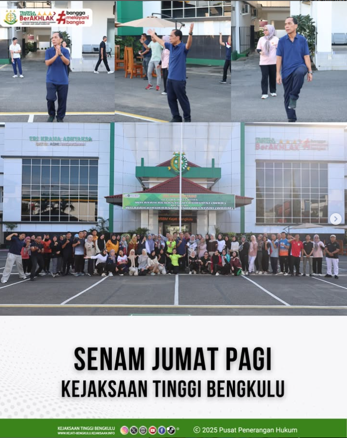Kejaksaan Tinggi Bengkulu menggelar senam Jumat pagi