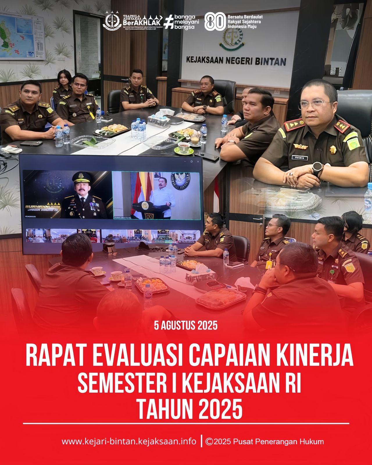 RAPAT EVALUASI CAPAIAN KINERJA SEMESTER I KEJAKSAAN RI