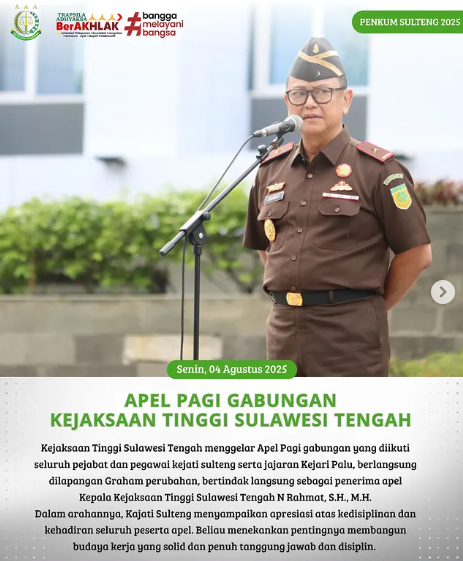 APEL PAGI GABUNGAN KEJAKSAAN TINGGI SULAWESI TENGAH