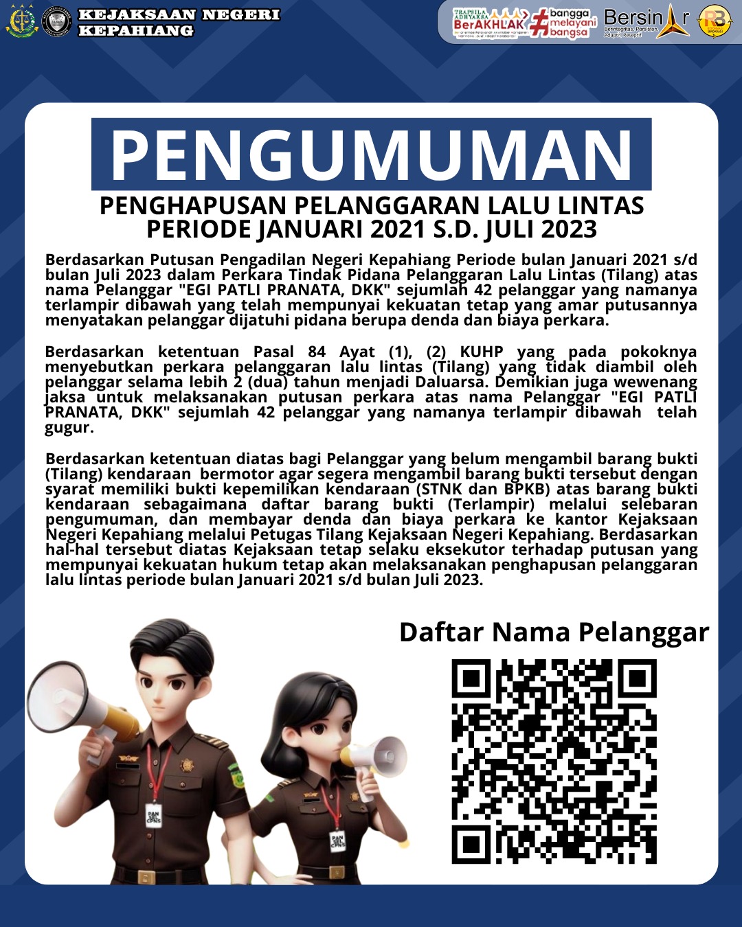 Penghapusan Pelanggaran Lalu Lintas