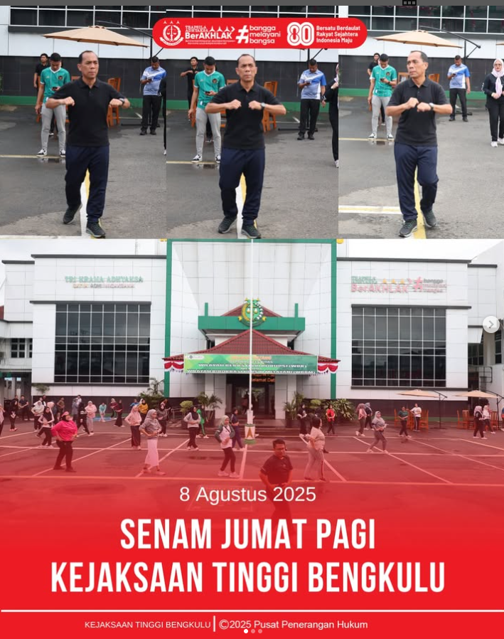 Kejaksaan Tinggi Bengkulu menggelar senam Jumat pagi