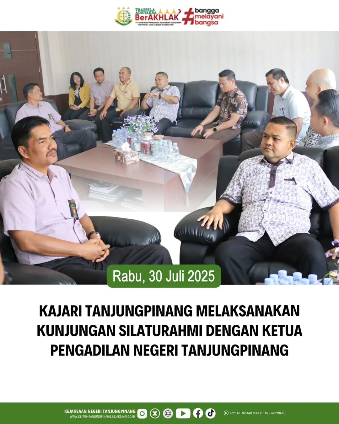 Kajari Tanjungpinang Melaksanakan Kunjungan Silaturahmi dengan Ketua Pengadilan Negeri Tanjungpinang