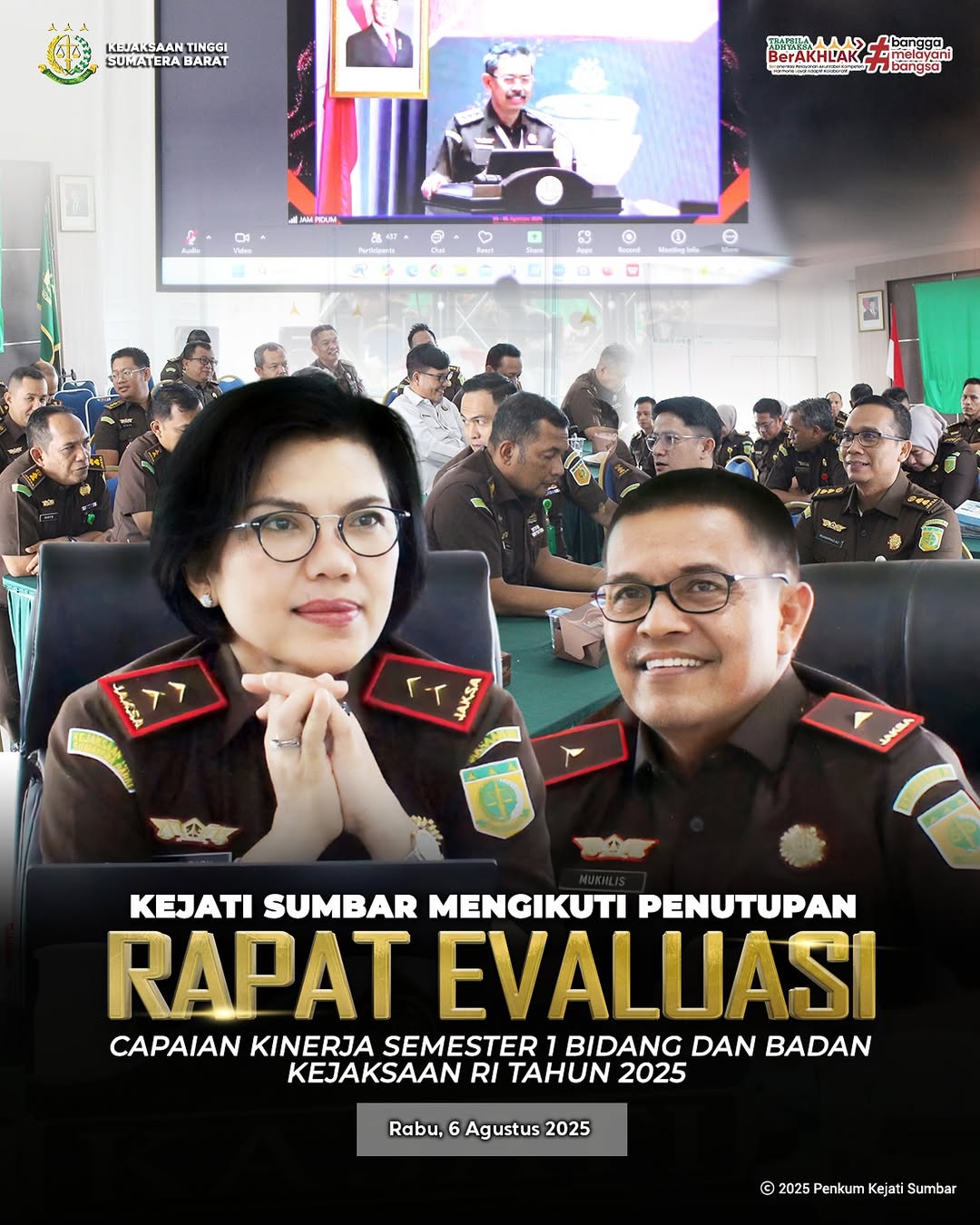 kegiatan Penutupan Rapat Evaluasi Capaian Kinerja Semester I Tahun 2025.